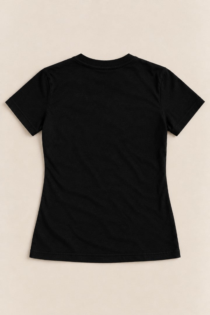 Black Scratch Tee — back catalogue flat-lay