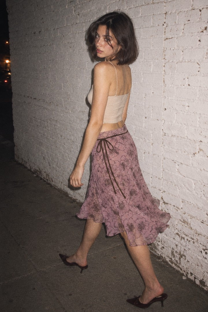 Don't Wait Up Low Rise Midi Skirt