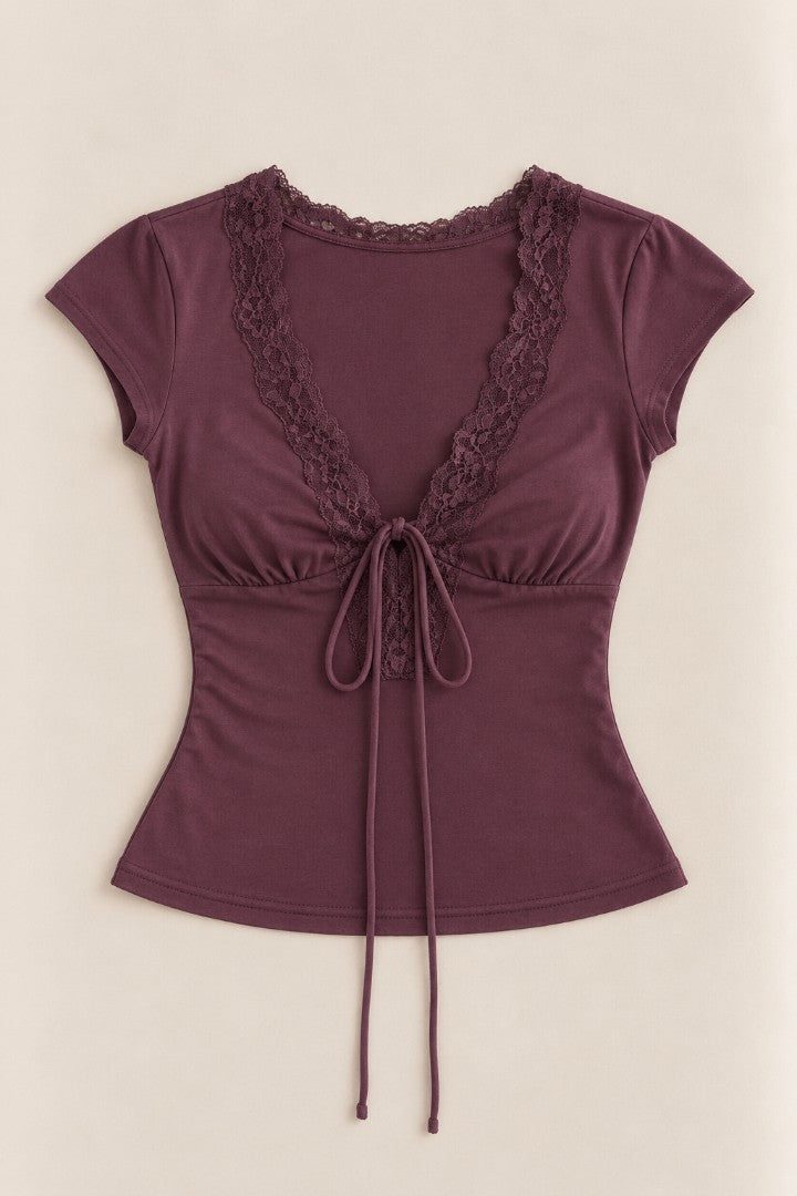 Love Me Knot Lace Top — front catalogue flat-lay