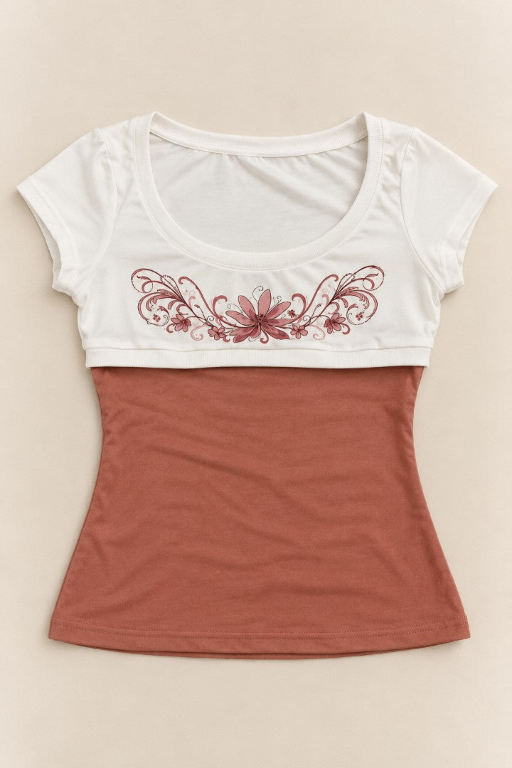 Pinkie Promise Floral Top — front catalogue flat-lay