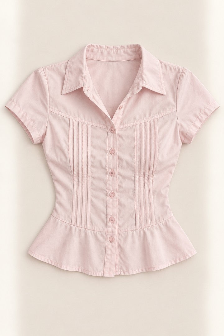 Pinky Winky Button-Up — front catalogue flat-lay