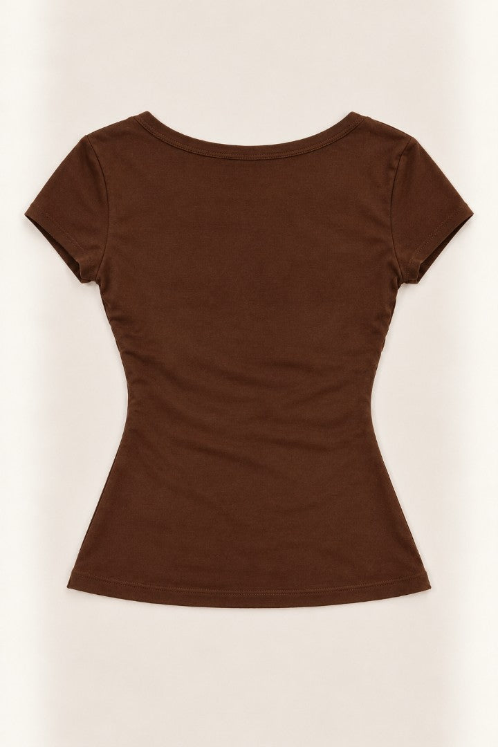 Rosie Brown Tie Top — back flat-lay