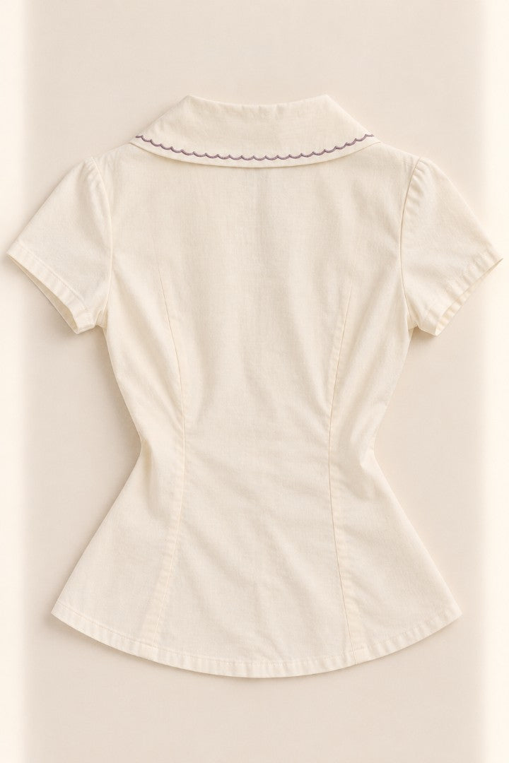 Sunday Sweets Embroidered Top — back catalogue flat-lay